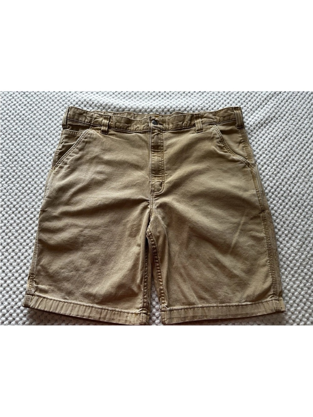 Carhartt Mens 40x9 Brown Relaxed Fit Rugged Flex Cargo Canvas Work Shorts